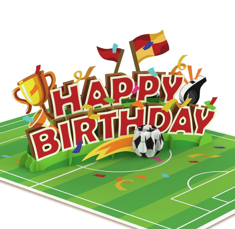 Carte pop-up joyeux anniversaire football