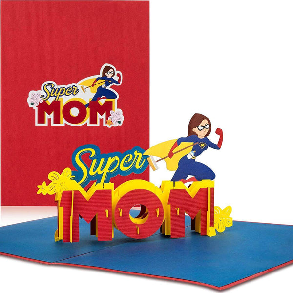 Pop Up Karte Muttertag - 3D Muttertagskarte Super Mom