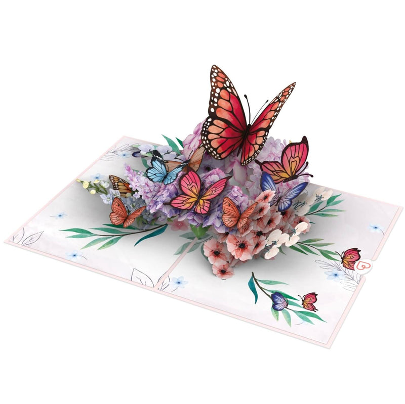 Carte pop-up Papillons sur fleurs