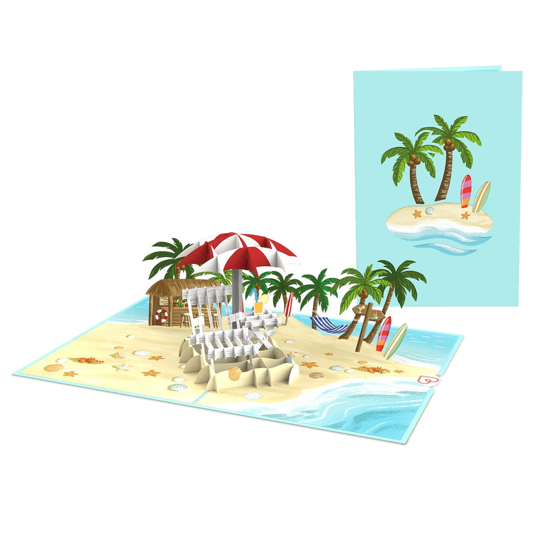 Carte pop-up vacances à la plage