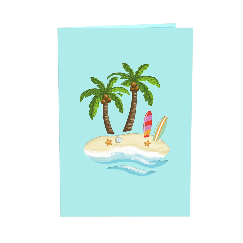 Carte pop-up vacances à la plage