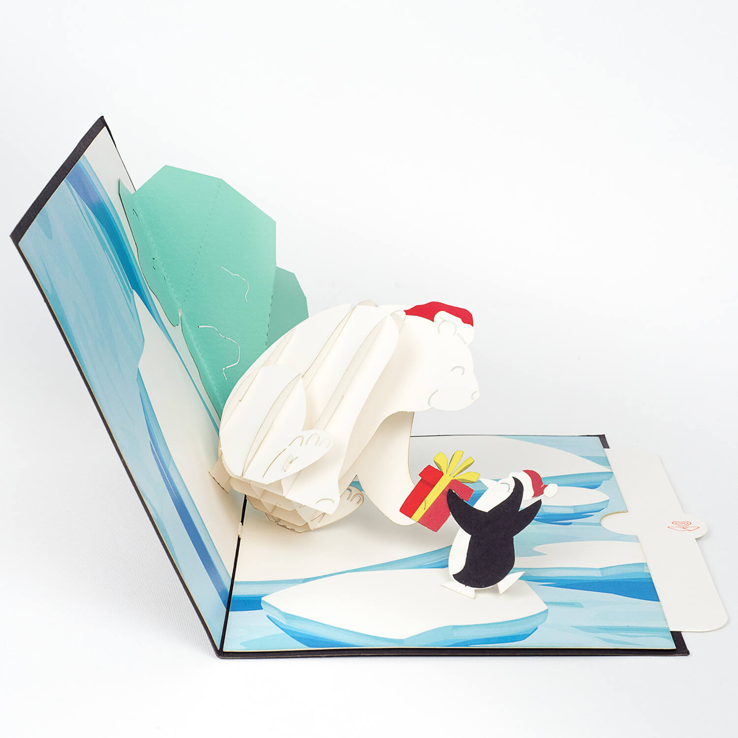 Carte pop-up ours polaire et pingouin