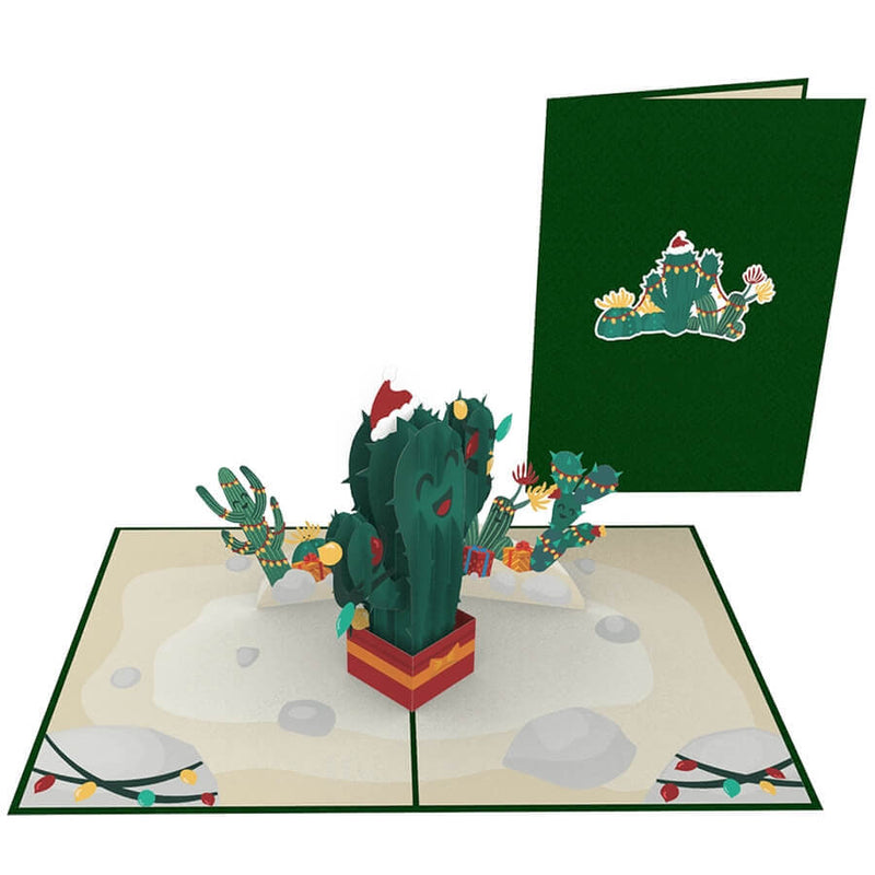 Carte pop-up cactus de Noël