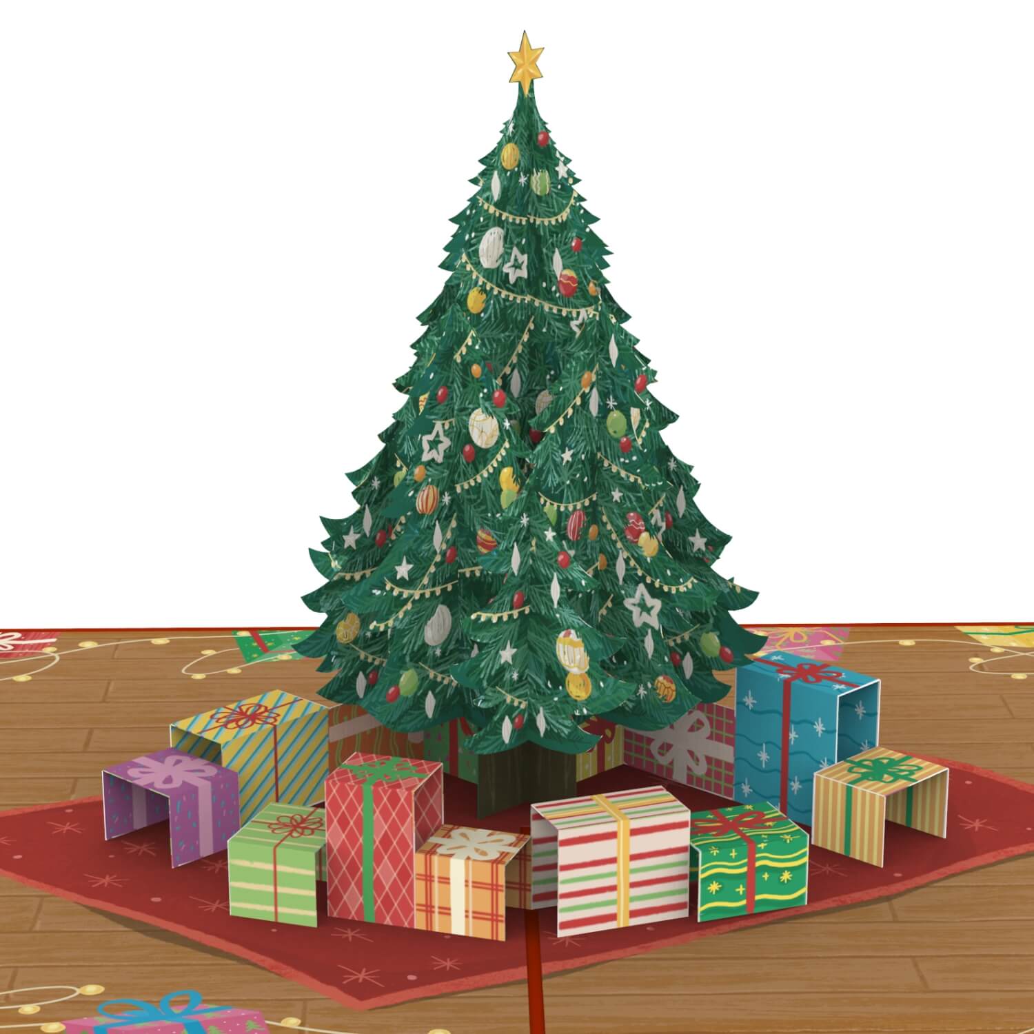 Paper Love 3D Pop-Up Weihnachtskarte | 12,7x17,8 Cm | Mit Umschlag & Notizanhänger