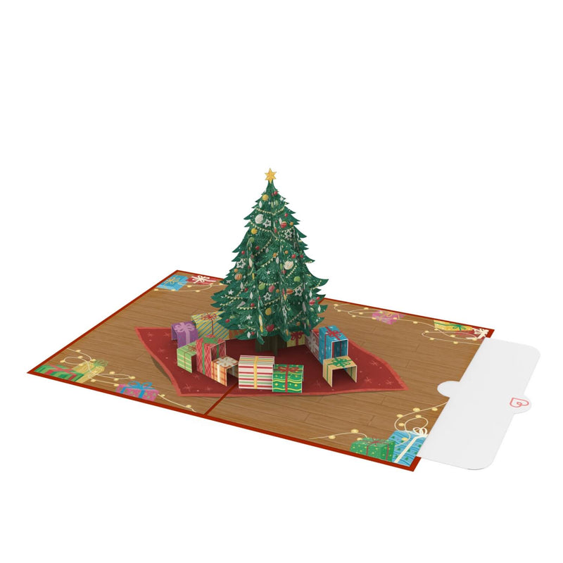 Sapin de Noël avec carte pop-up cadeaux