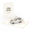 Carte pop-up voiture de mariage
