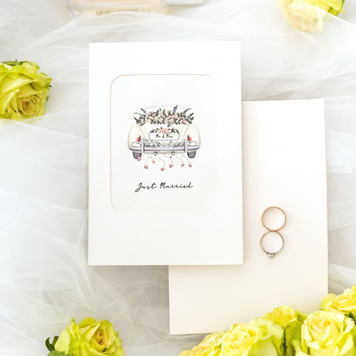 Carte pop-up voiture de mariage