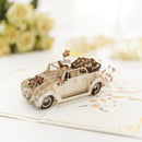 Carte pop-up voiture de mariage